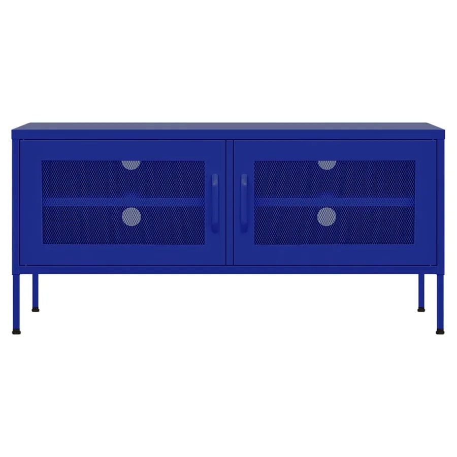 Meuble TV Bleu marine 105x35x50 cm Acier - 3
