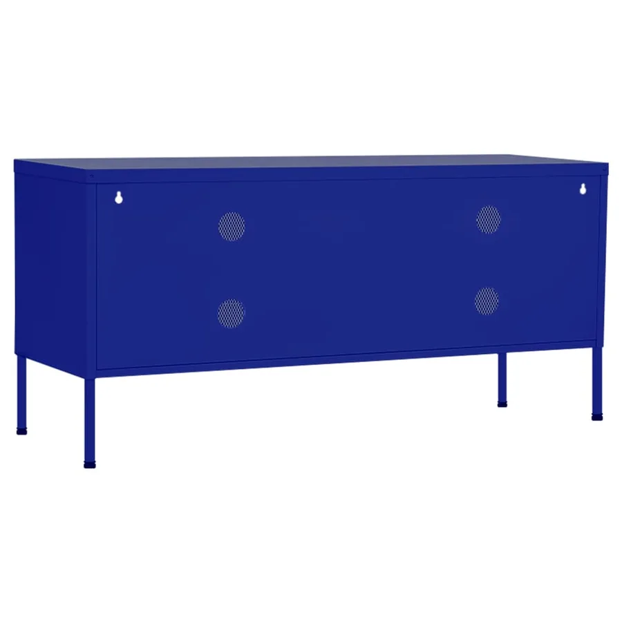 Meuble TV Bleu marine 105x35x50 cm Acier - 5