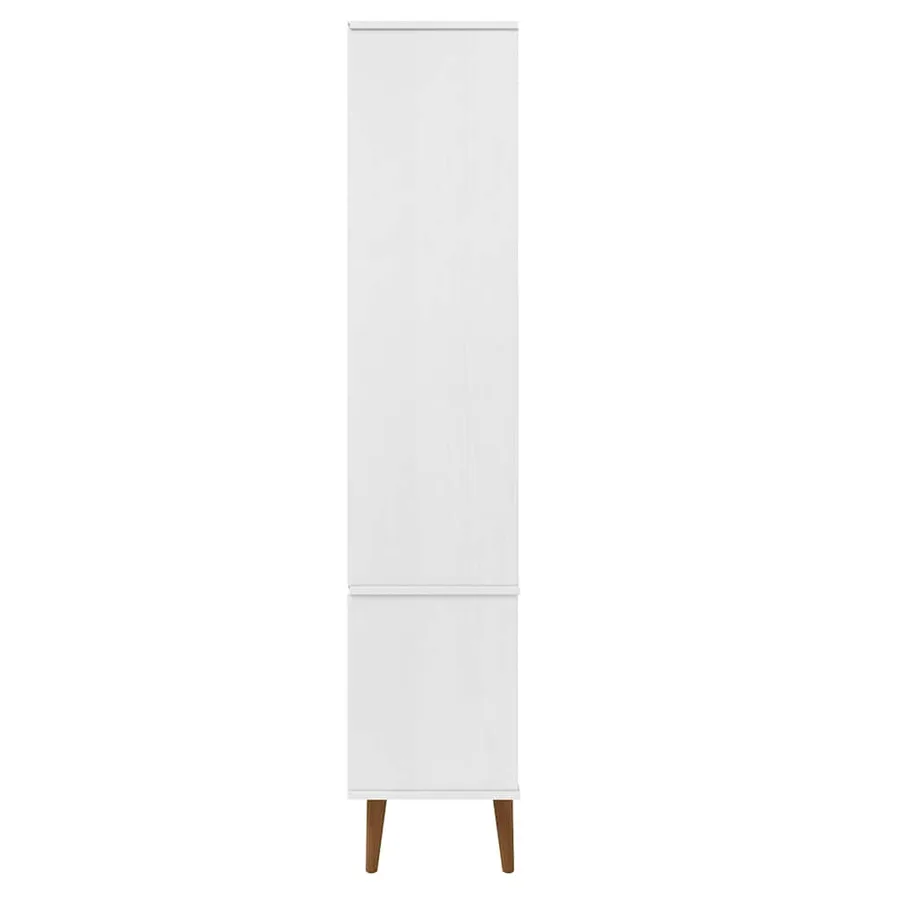 Armoire à vitrine MOLDE Blanc 90x35x175 cm Bois de pin massif - 6