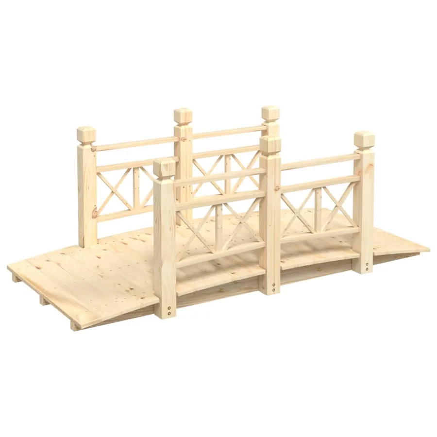 Pont de jardin avec garde-corps 150x67x56cm bois massif épicéa - 2