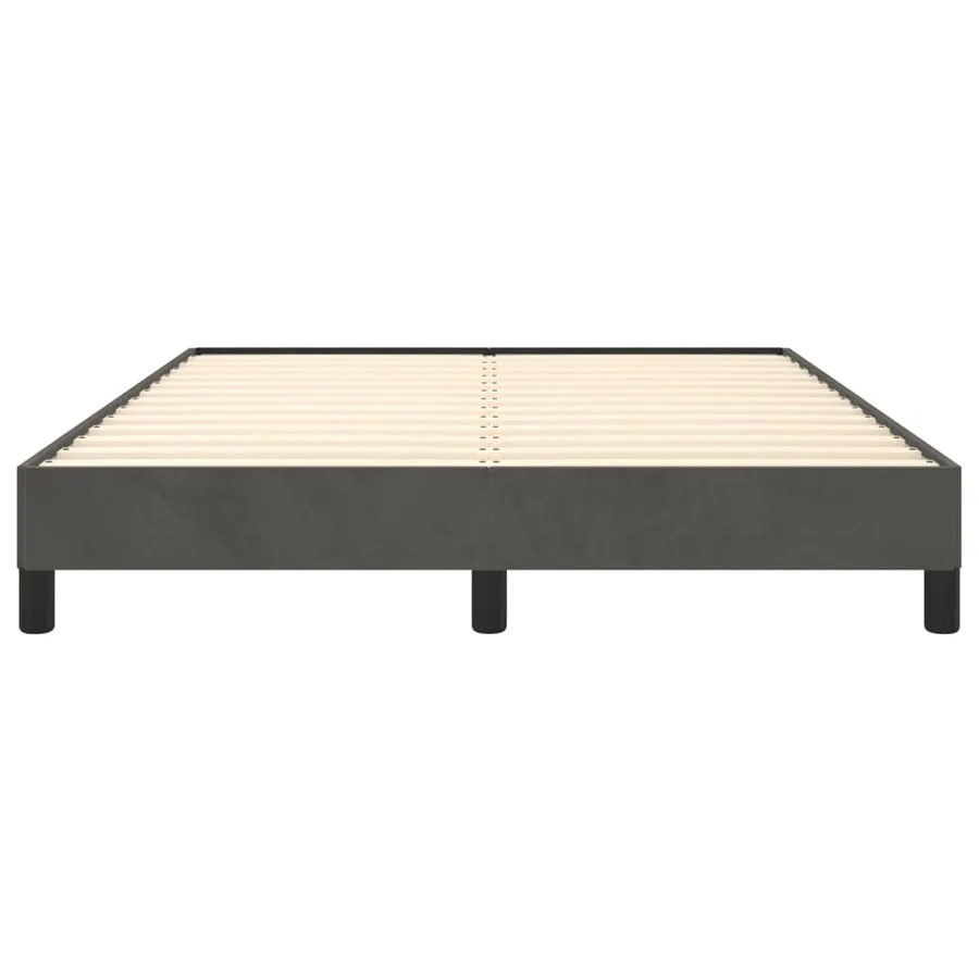 Cadre de lit sans matelas gris foncé 140x190 cm velours - 5