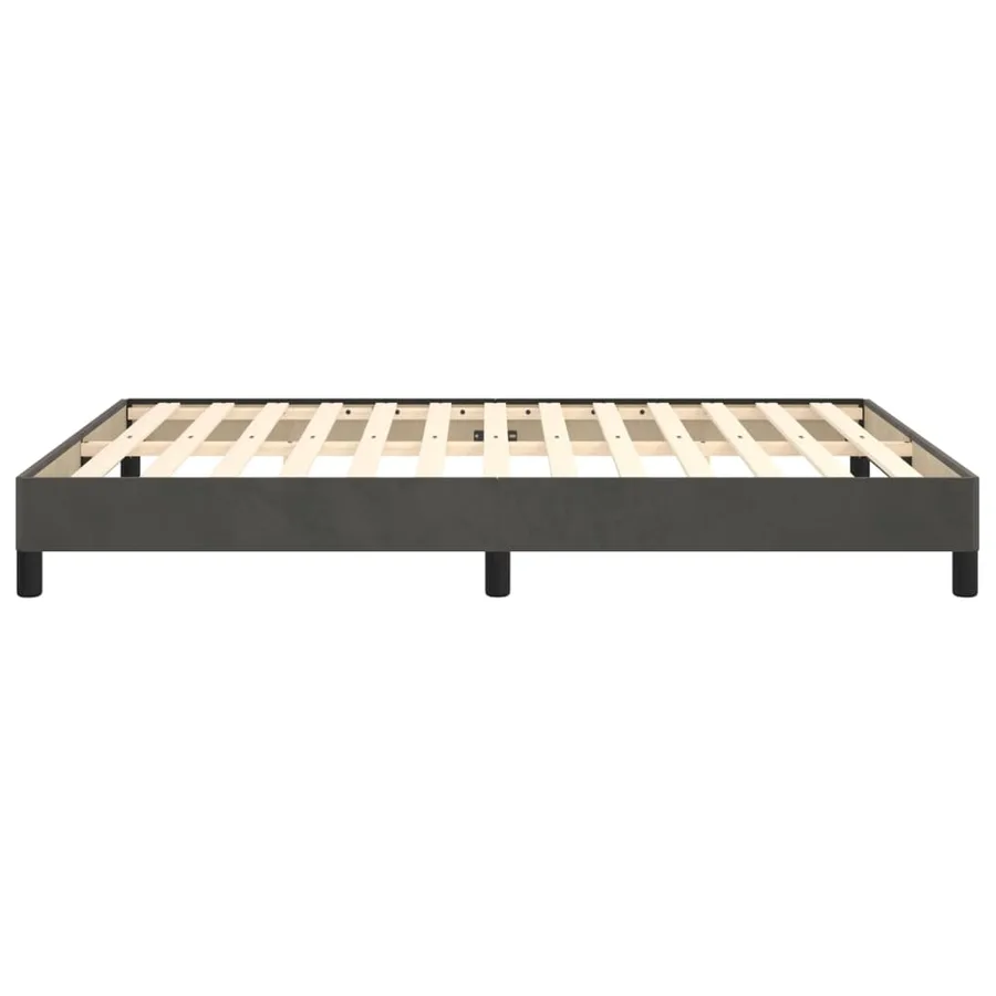 Cadre de lit sans matelas gris foncé 140x190 cm velours - 6