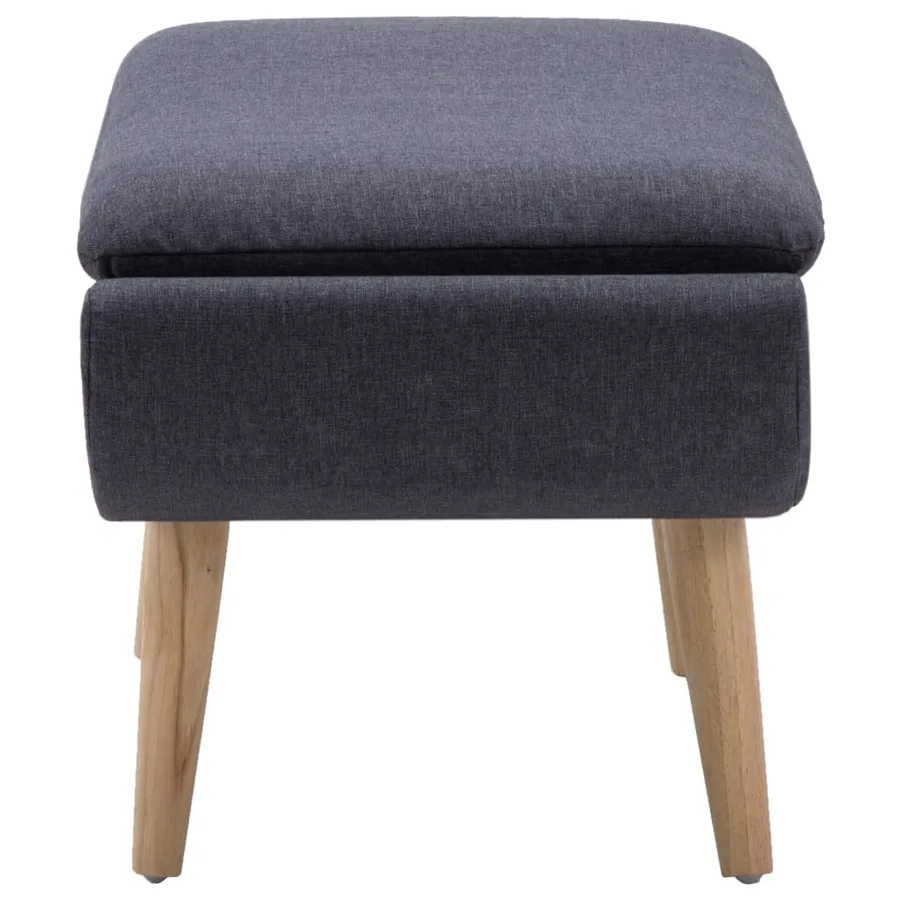Repose-pied Tapisserie en tissu 73 x 43 x 42 cm Gris foncé - 3