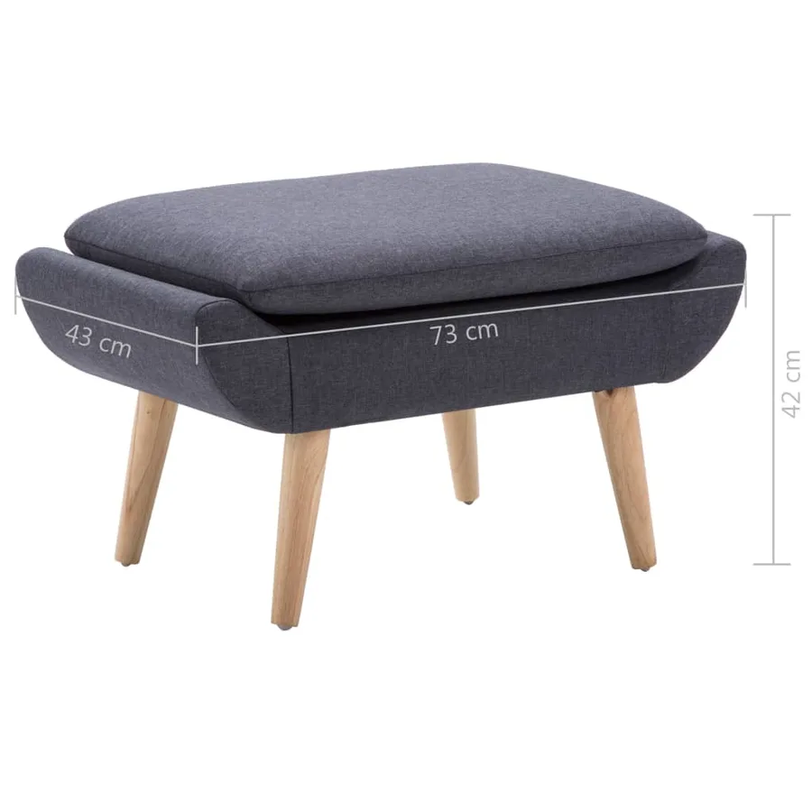 Repose-pied Tapisserie en tissu 73 x 43 x 42 cm Gris foncé - 6