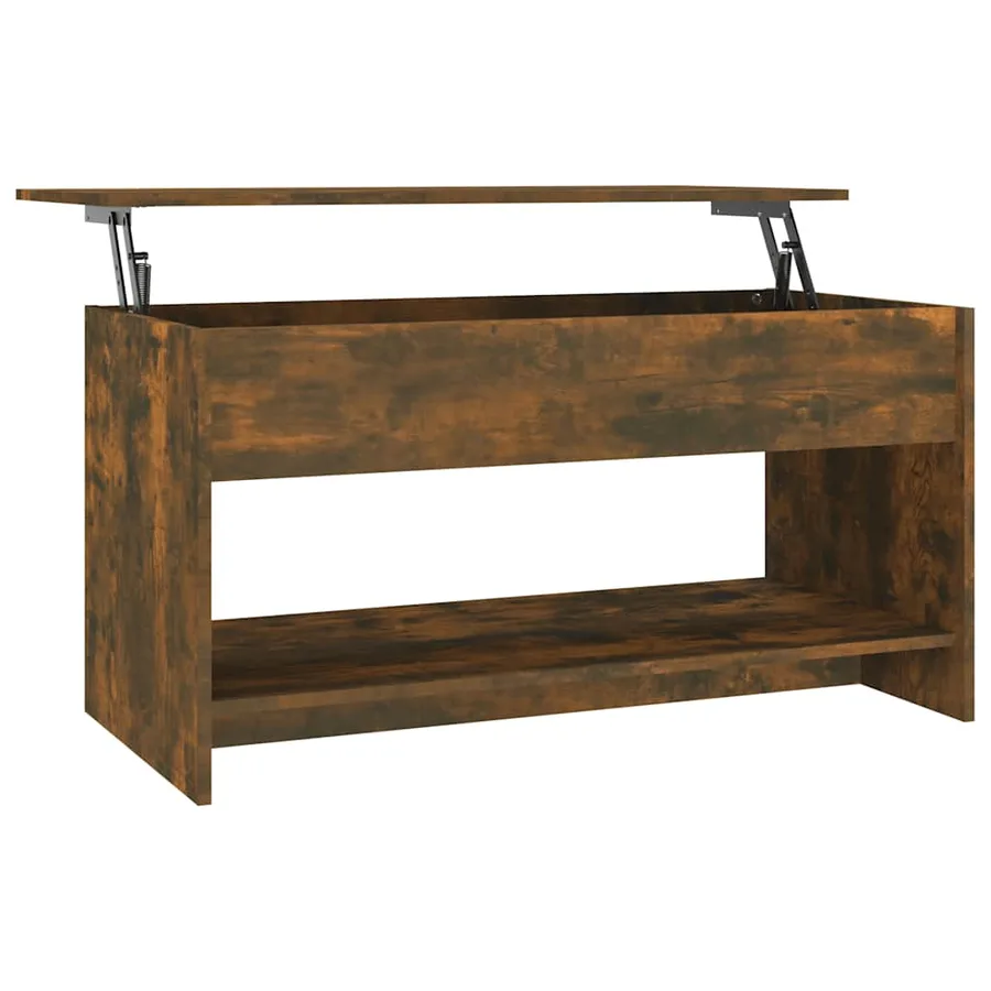 Table basse Chêne fumé 102x50x52,5 cm Bois d'ingénierie - 2