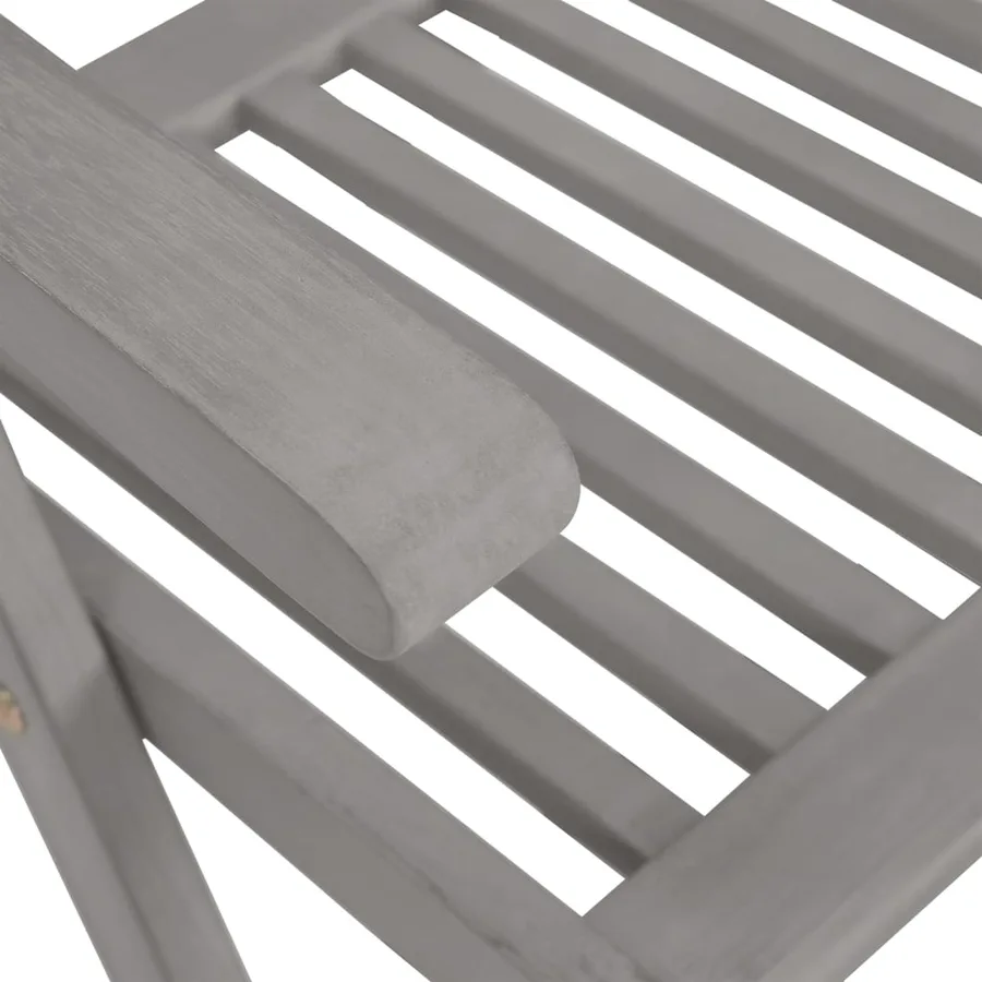 Chaises inclinables de jardin lot de 6 Gris Bois solide acacia - 7