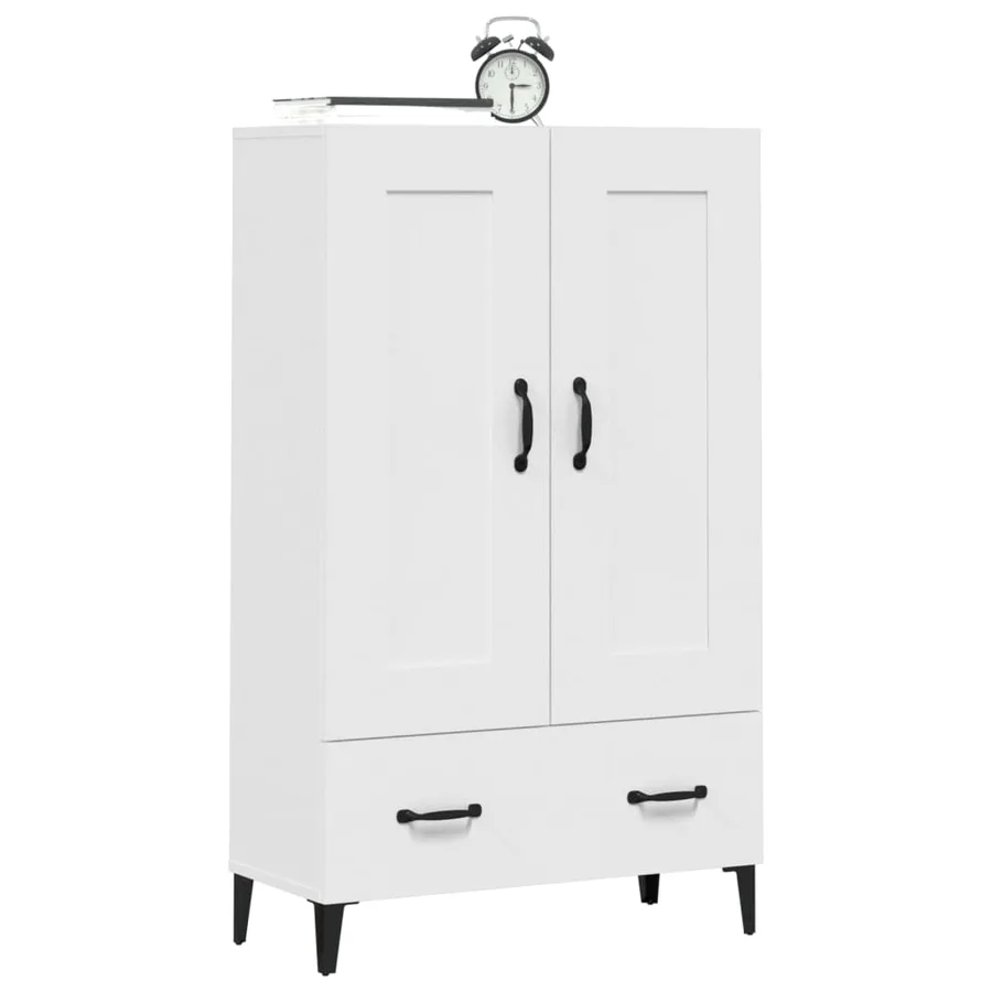 Buffet haut Blanc 70x31x115 cm Bois d'ingénierie - 5