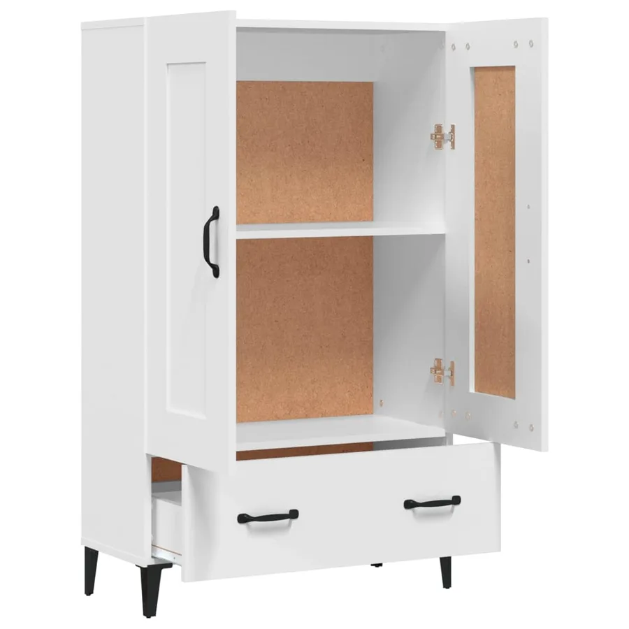 Buffet haut Blanc 70x31x115 cm Bois d'ingénierie - 7
