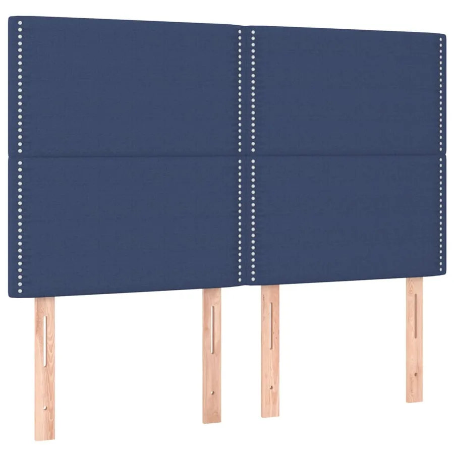 Sommier à lattes de lit avec matelas Bleu 140x200 cm Tissu - 5