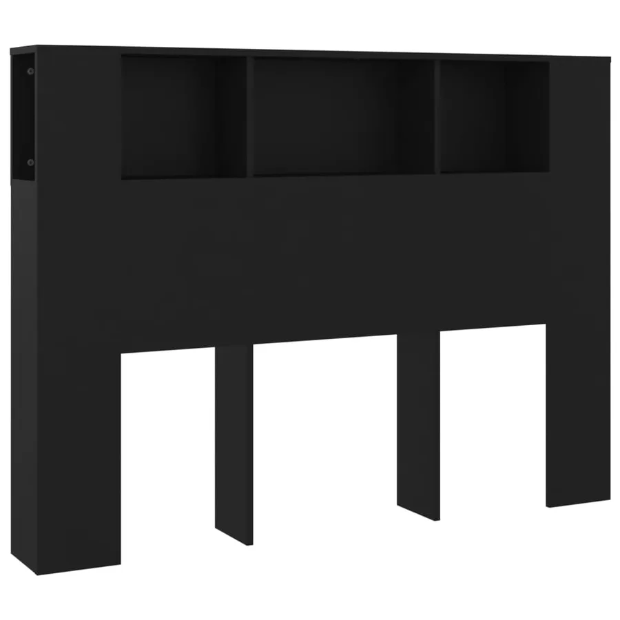 Armoire de tête de lit Noir 140x18,5x104,5 cm - 2