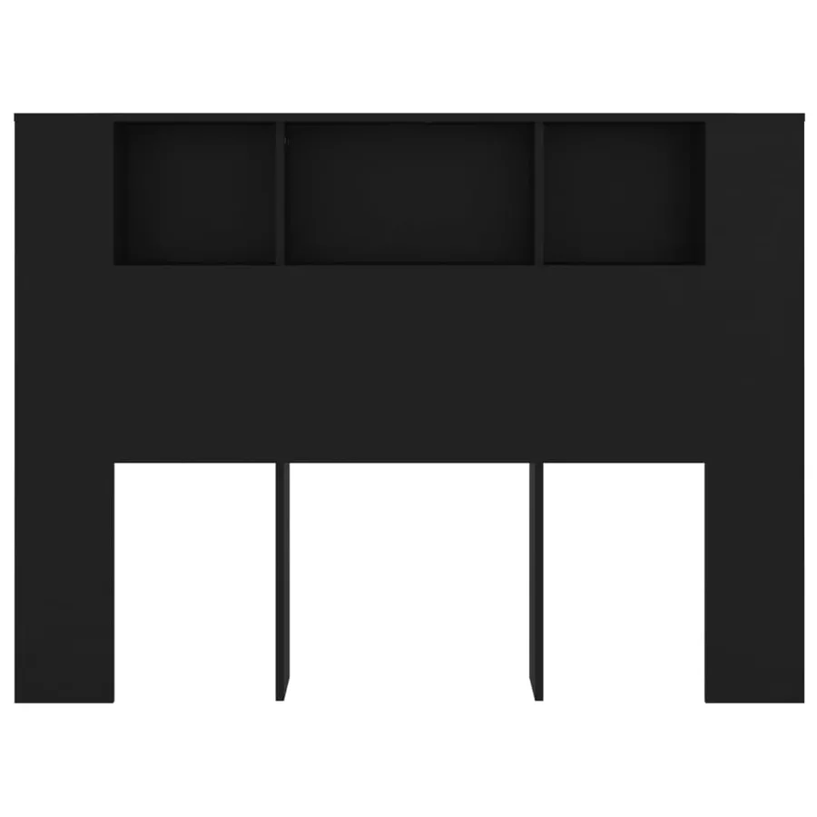 Armoire de tête de lit Noir 140x18,5x104,5 cm - 3