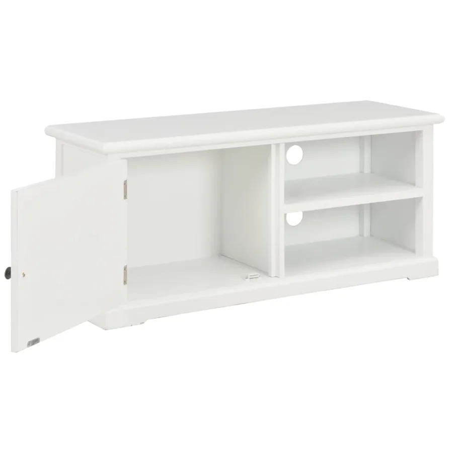 Meuble TV Blanc 90x30x40 cm Bois - 2