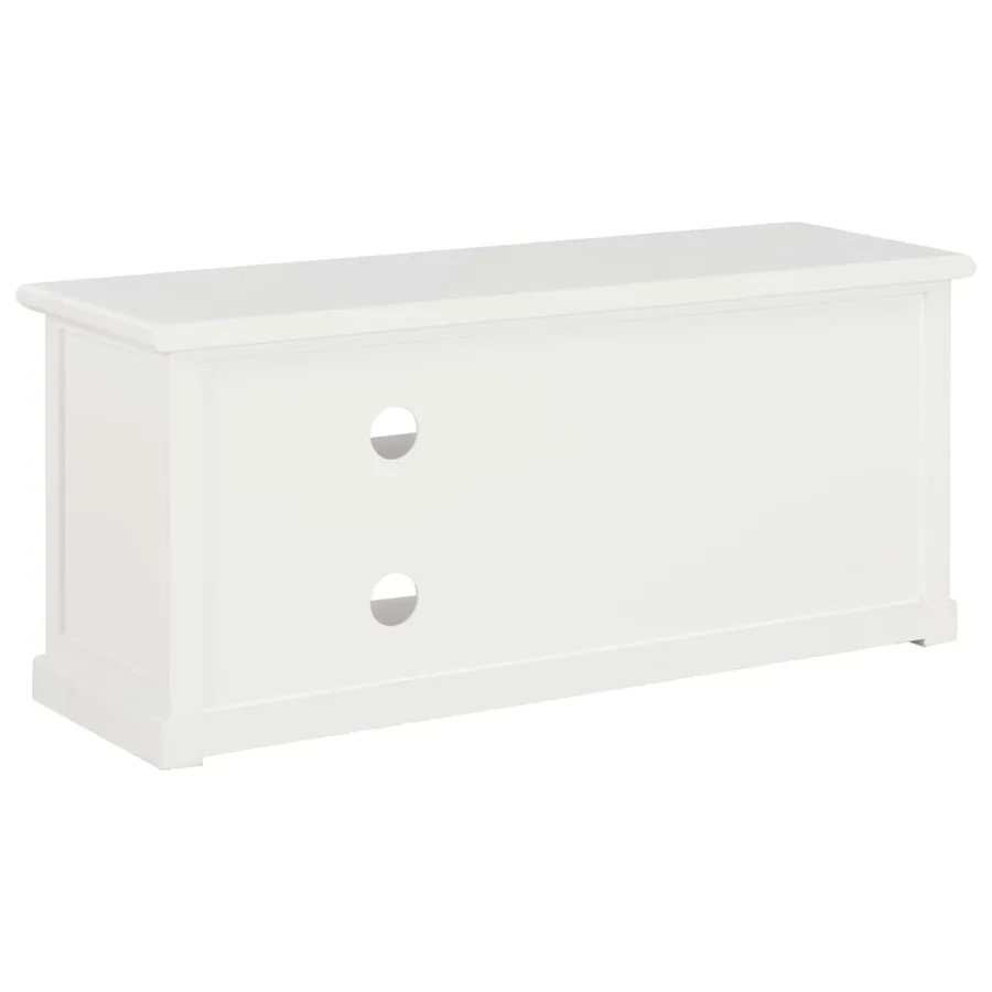 Meuble TV Blanc 90x30x40 cm Bois - 5
