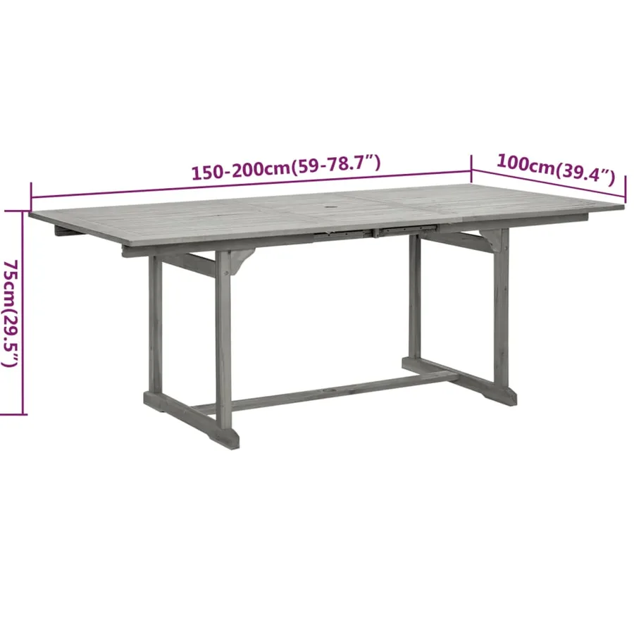 Ensemble à manger de jardin 7 pcs Bois d'acacia massif - 9