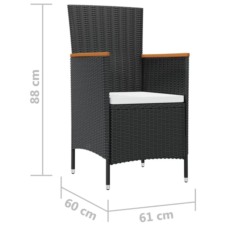 Ensemble à manger d'extérieur 7pcs avec coussins Résine tressée - 10