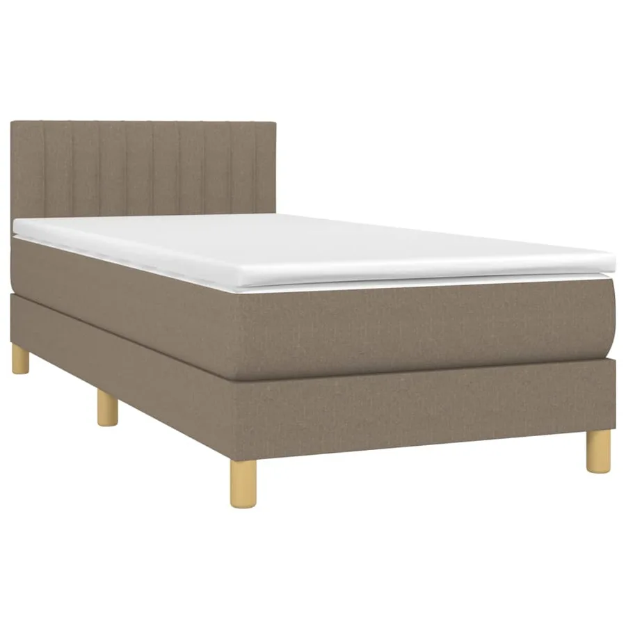 Sommier à lattes de lit avec matelas Taupe 90x190 cm Tissu - 3