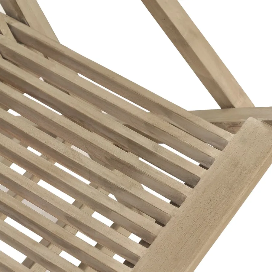 Salon de jardin 7 pcs gris bois de teck solide - 6