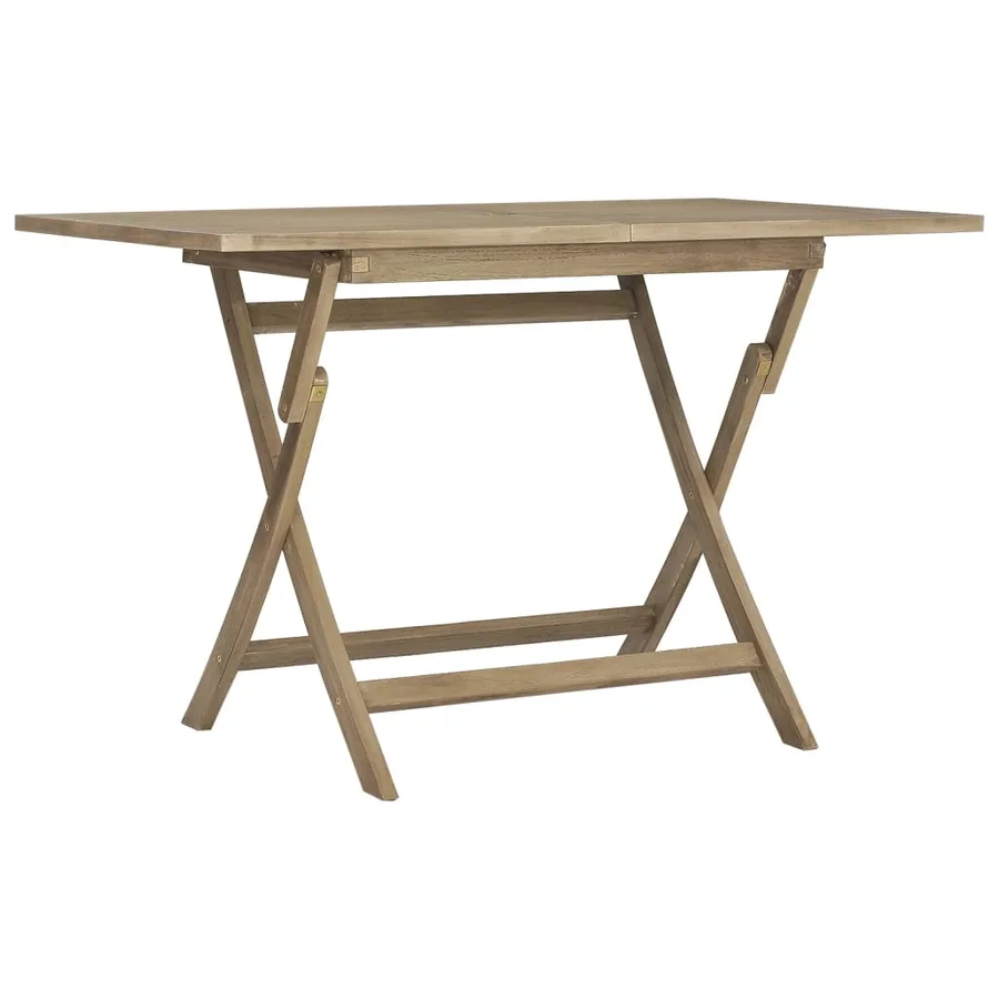 Salon de jardin 7 pcs gris bois de teck solide - 7