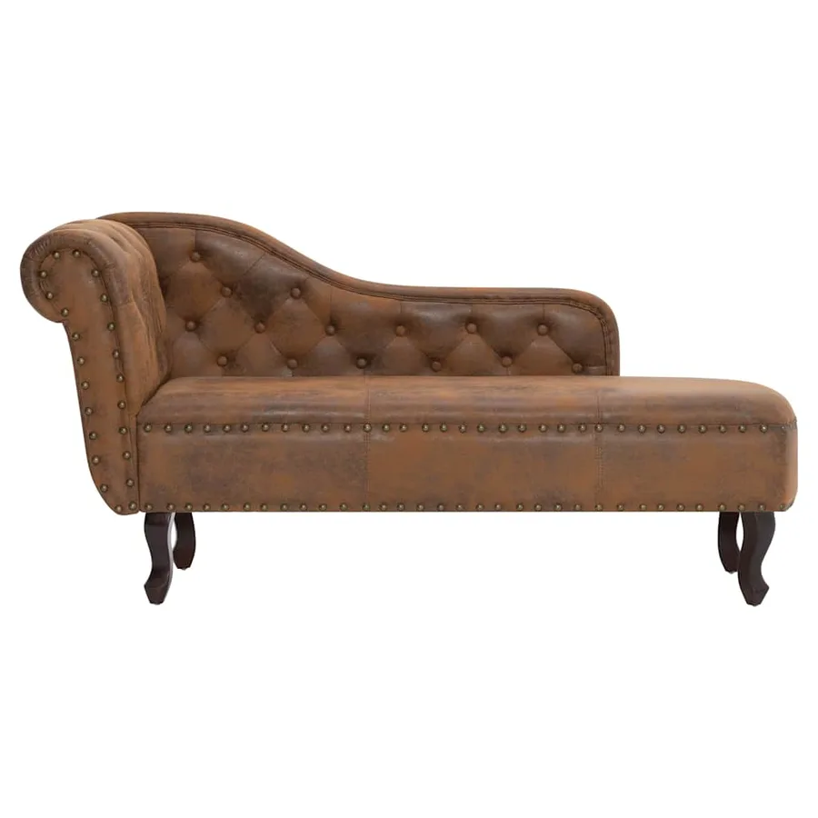 Chaise longue Marron Similicuir daim - 3