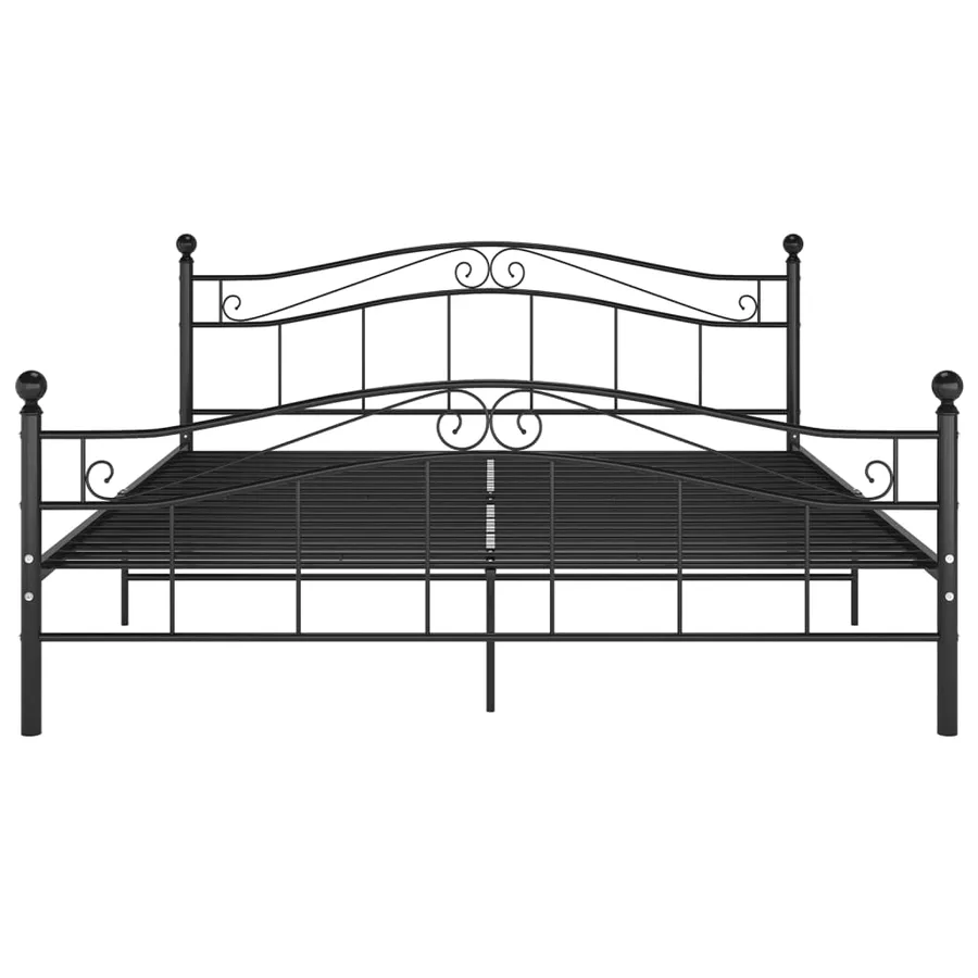 Cadre de lit sans matelas noir métal 160x200 cm - 3