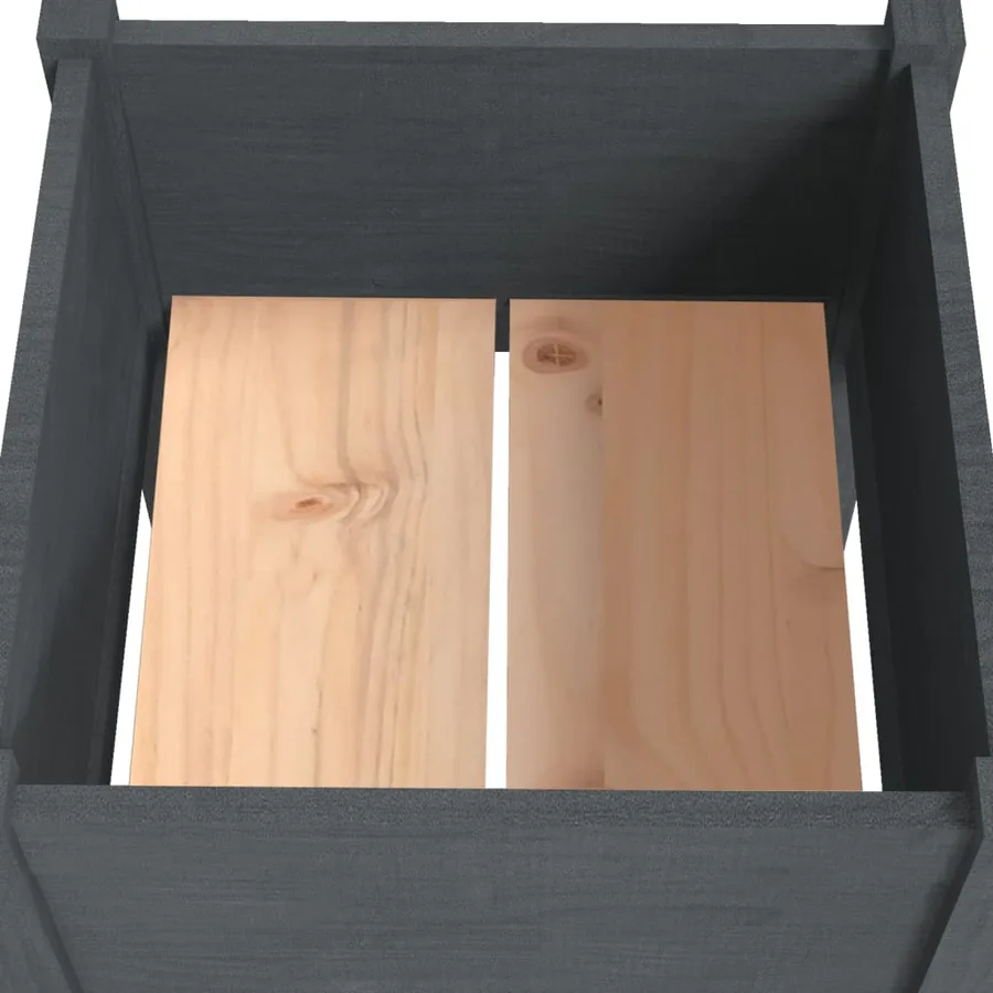Jardinières d'extérieur 2pcs Gris 40x40x70cm Bois de pin massif - 6