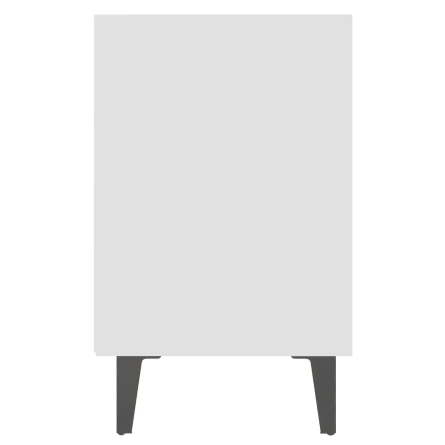 Table de chevet avec pieds en métal blanc 40x30x50 cm - 5
