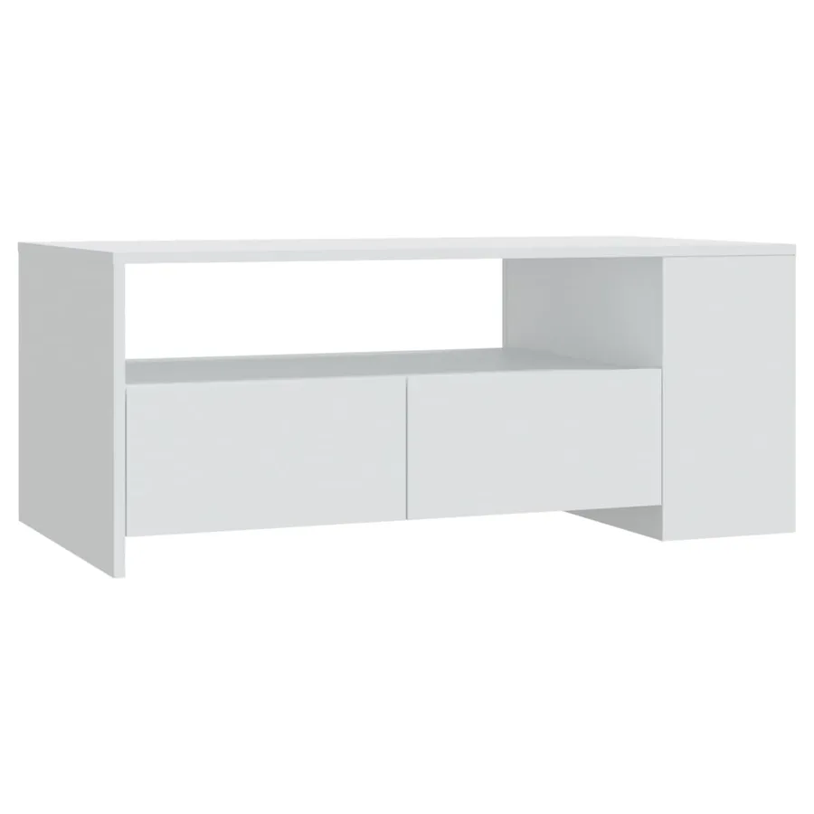 Table basse blanc 102x55x42 cm bois d'ingénierie - 2