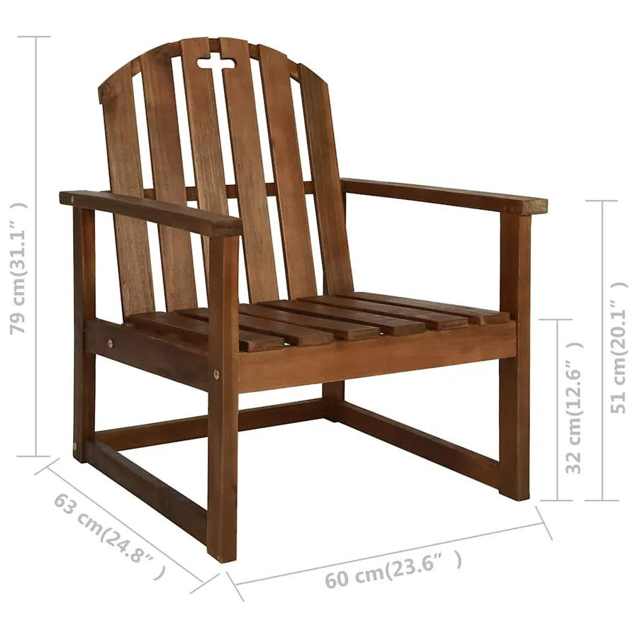 Salon de jardin 4 pcs bois d'acacia solide - 13