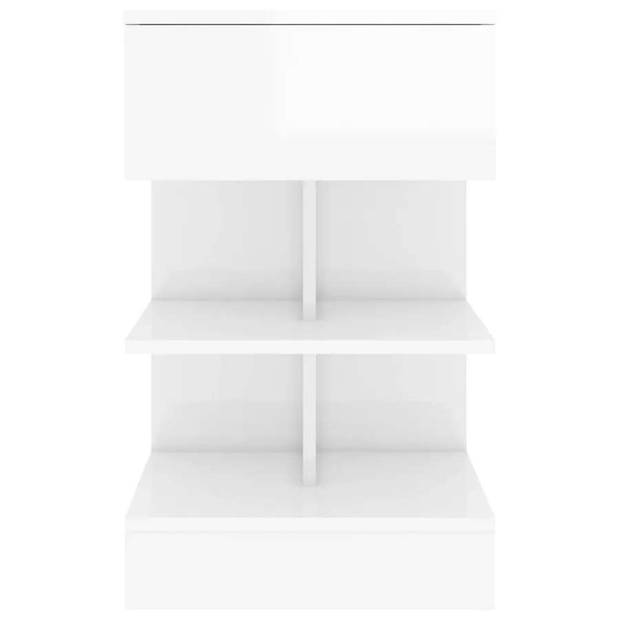 Tables de chevet 2 pcs Blanc brillant 40x35x65 cm - 6