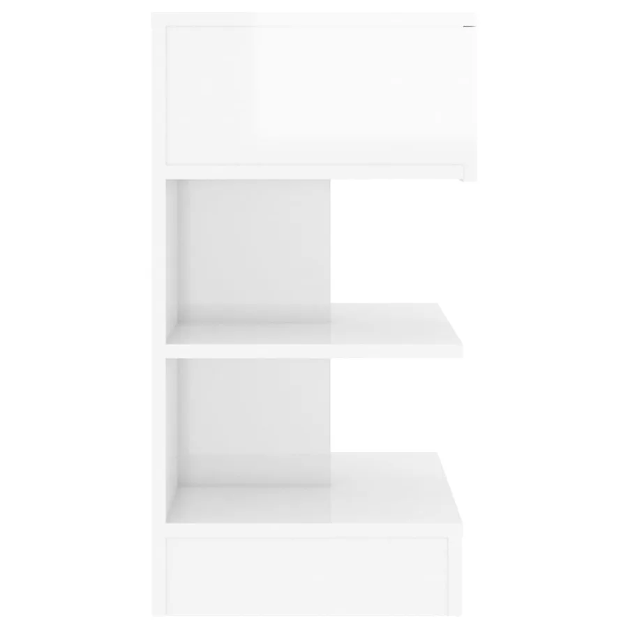 Tables de chevet 2 pcs Blanc brillant 40x35x65 cm - 7