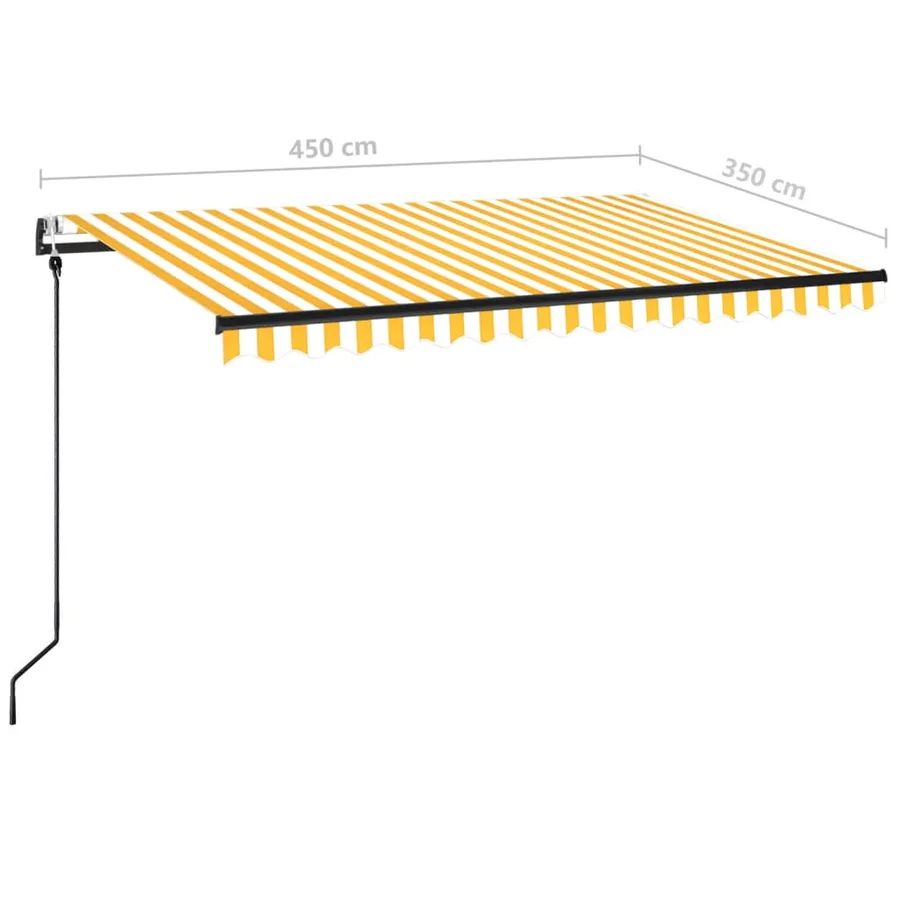 Auvent rétractable automatique 450x350 cm Jaune et blanc - 9