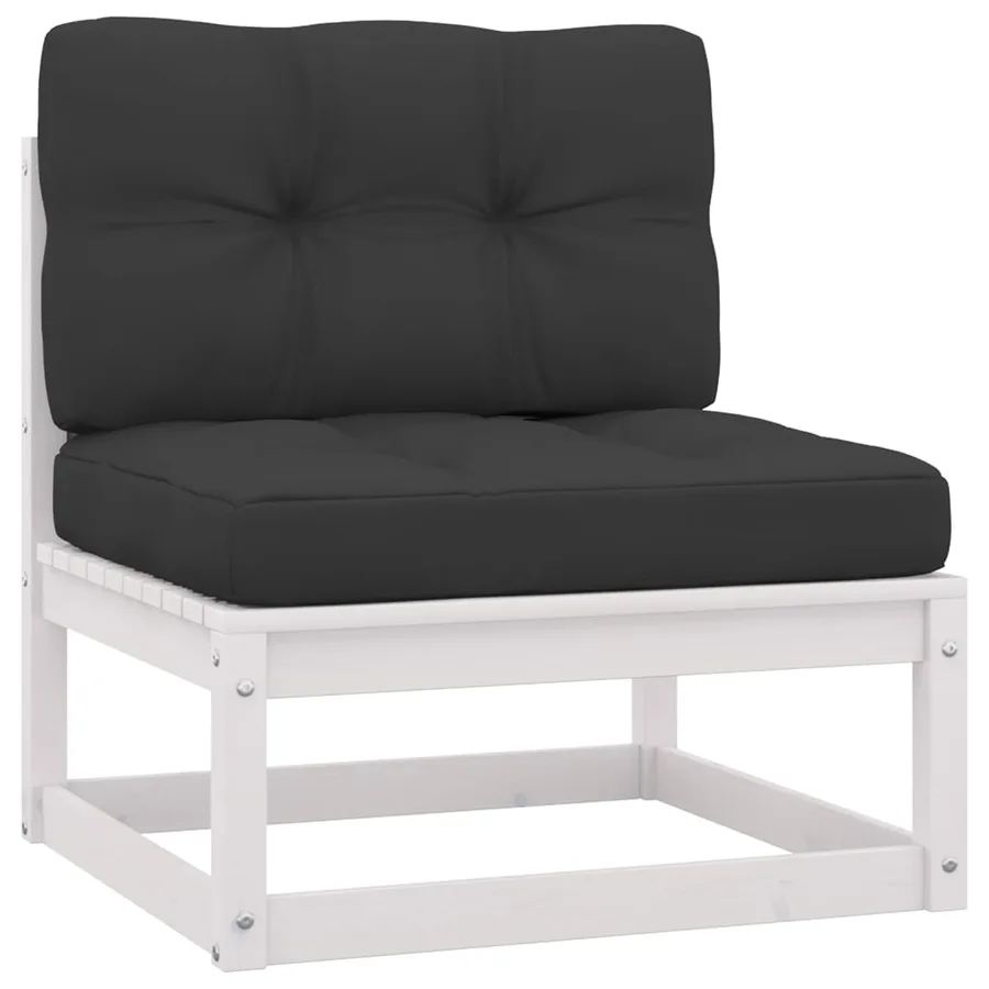 Salon de jardin 4 pcs avec coussins Bois de pin massif - 5