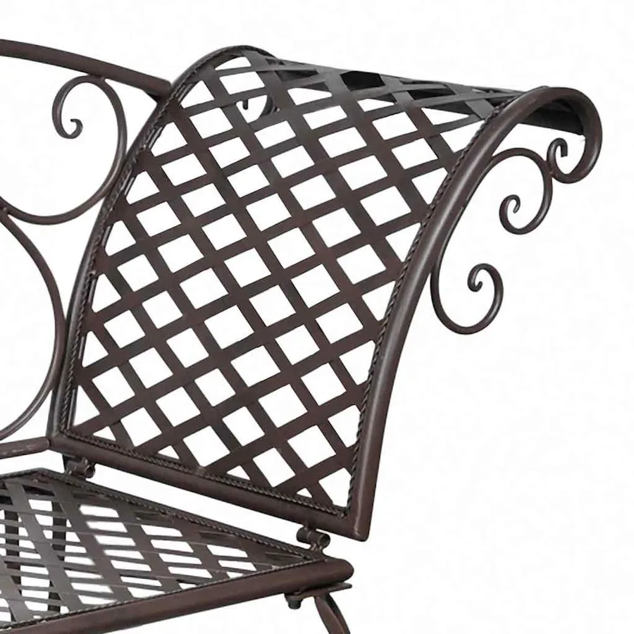 Chaise longue de jardin 128 cm Acier Antique Marron - 4