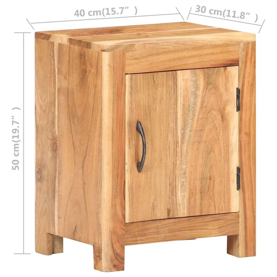 Table de chevet 40x30x50 cm Bois d'acacia massif - 8