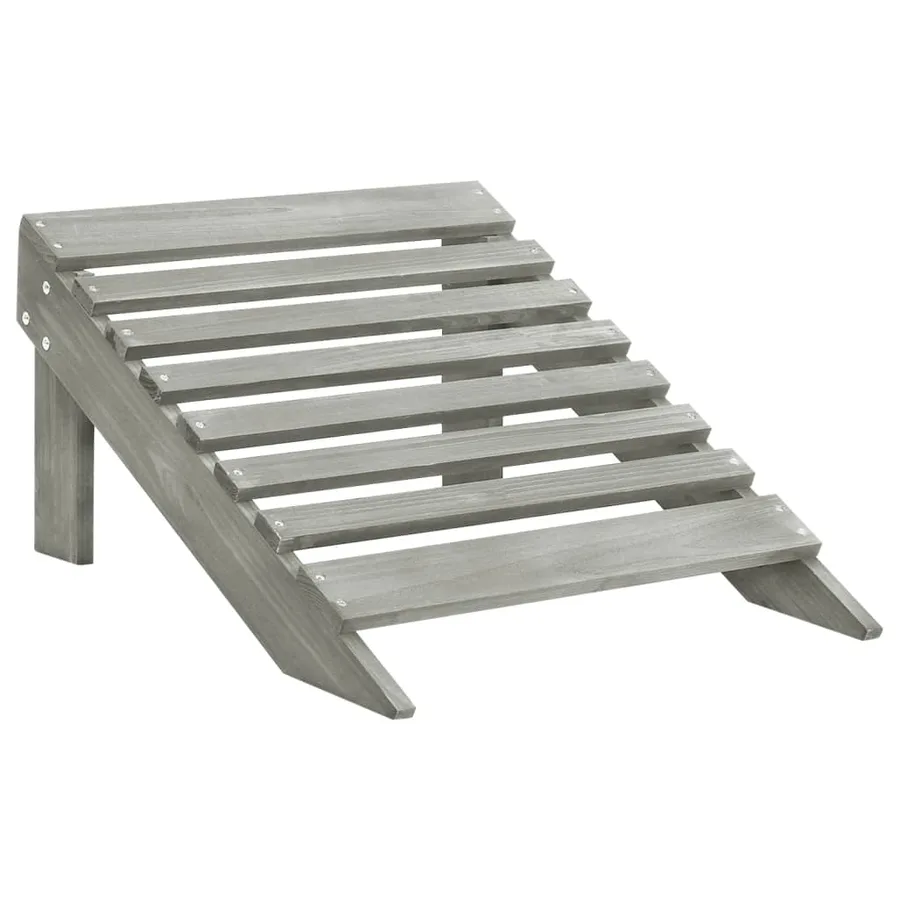 Chaise de jardin avec pouf Bois Gris - 5