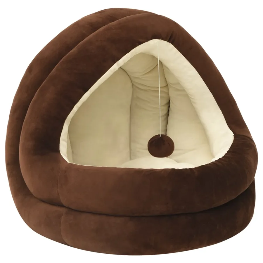 Lit pour chat 40x40x35 cm Marron et crème - 2