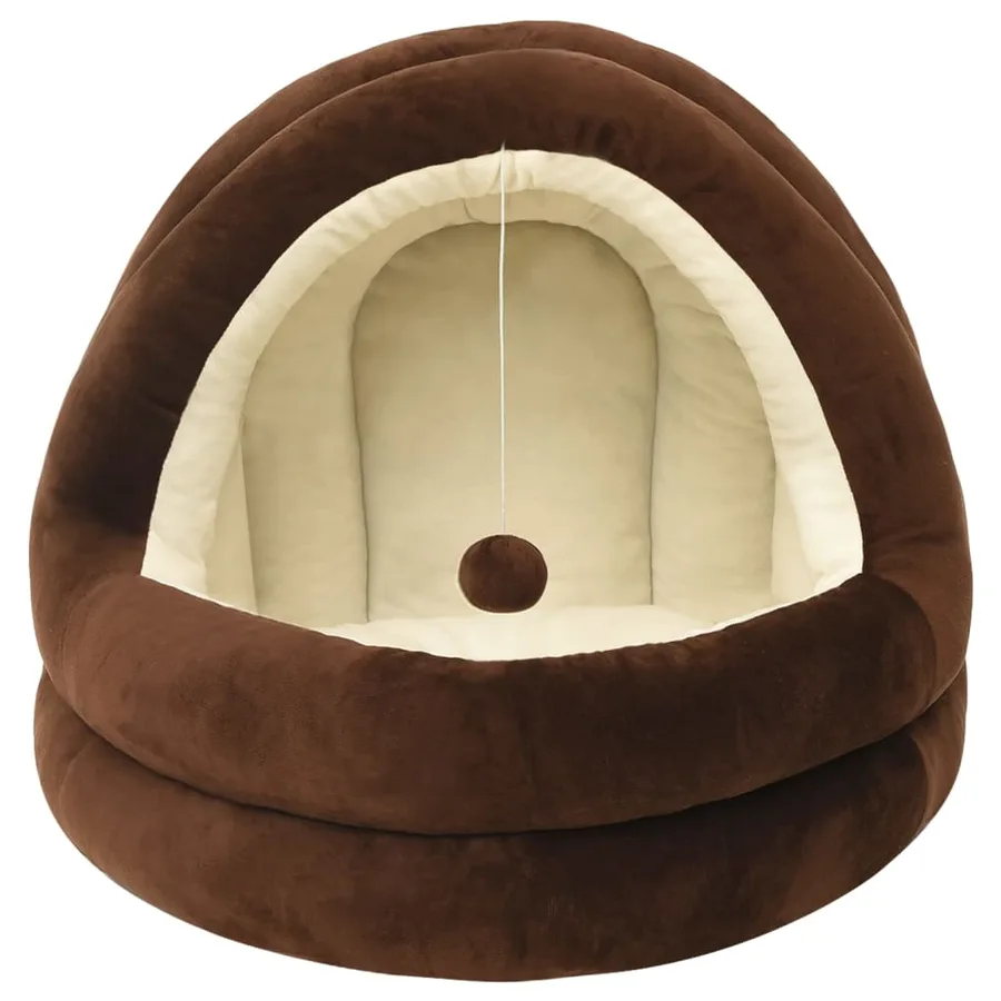 Lit pour chat 40x40x35 cm Marron et crème - 3