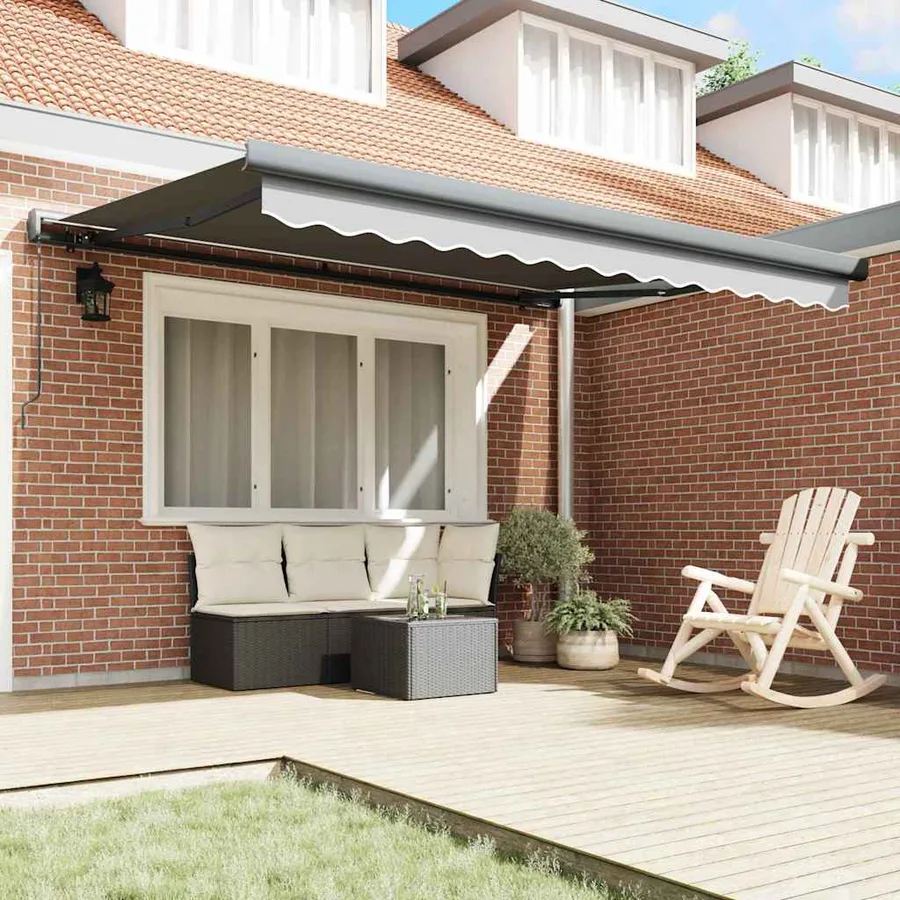 145706 vidaXL Manual Retractable Awning 350x250 cm Grey （not for individual sale） - Untranslated - 3