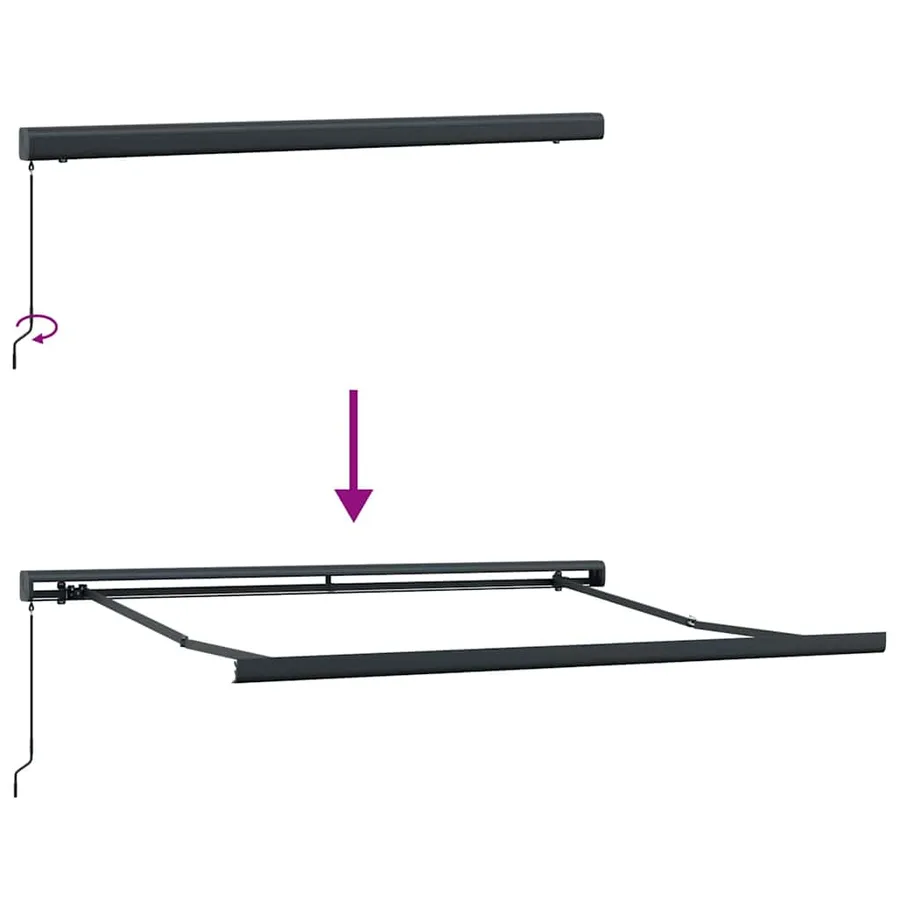 145706 vidaXL Manual Retractable Awning 350x250 cm Grey （not for individual sale） - Untranslated - 6