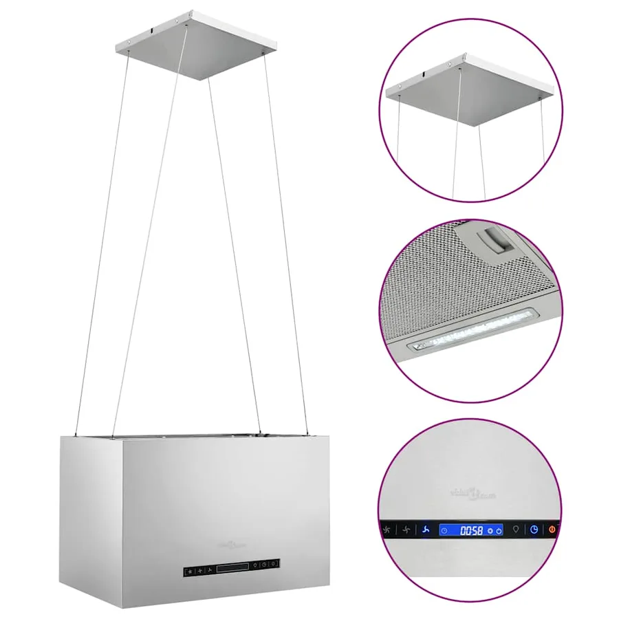 Hotte suspendue à capteur tactile LCD 55 cm Acier inoxydable - 2