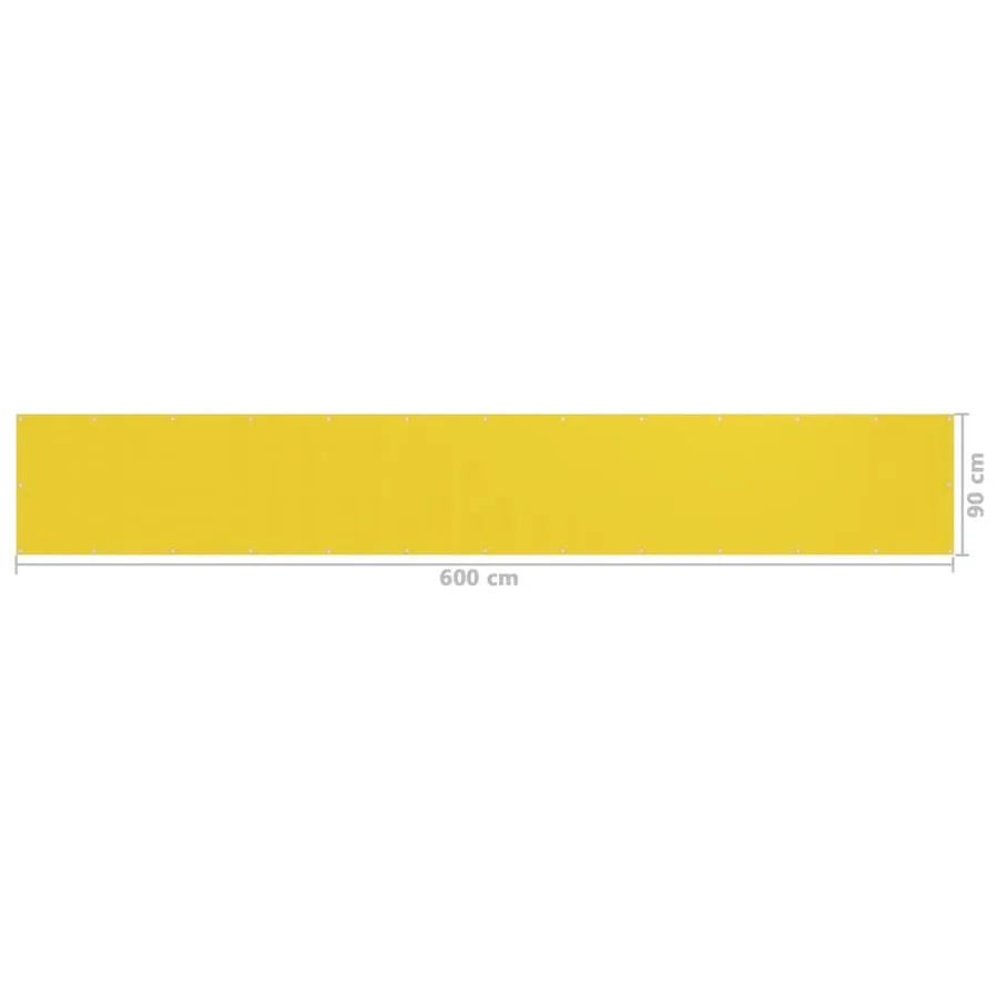 Écran de balcon Jaune 90x600 cm PEHD - 5