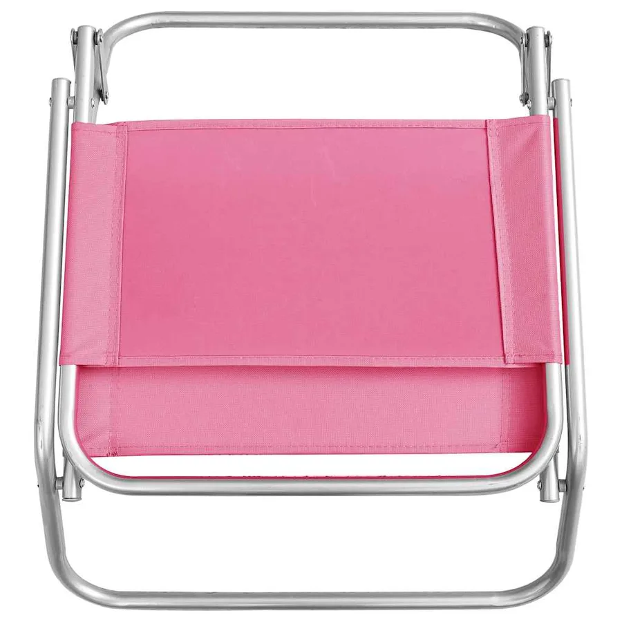 Chaises de plage pliables lot de 2 Rose Tissu - 6