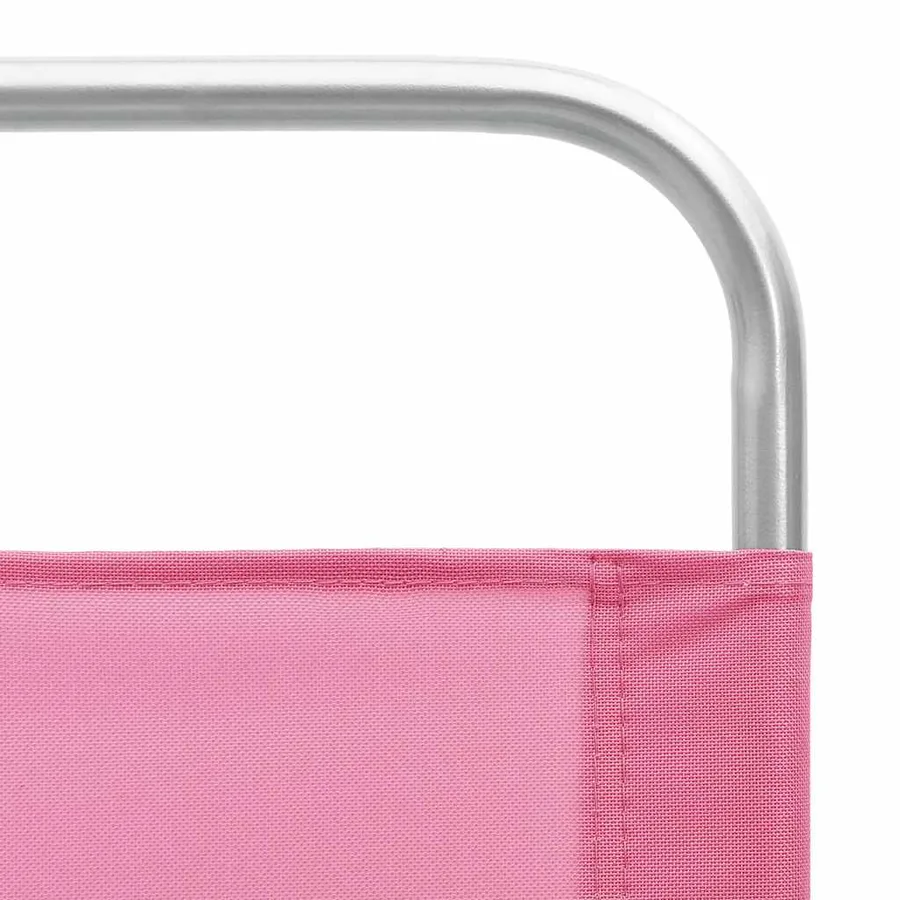 Chaises de plage pliables lot de 2 Rose Tissu - 7