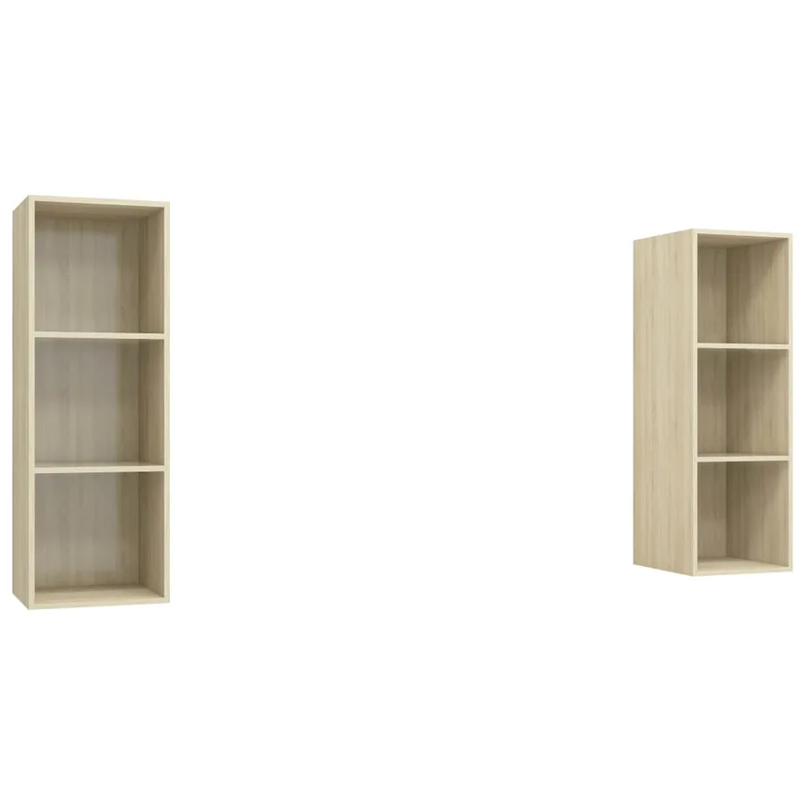 Meubles TV muraux 2 pcs Chêne sonoma Bois d'ingénierie - 2