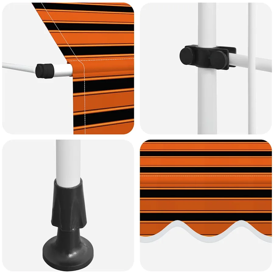Auvent manuel rétractable 150 cm Orange et marron - 6