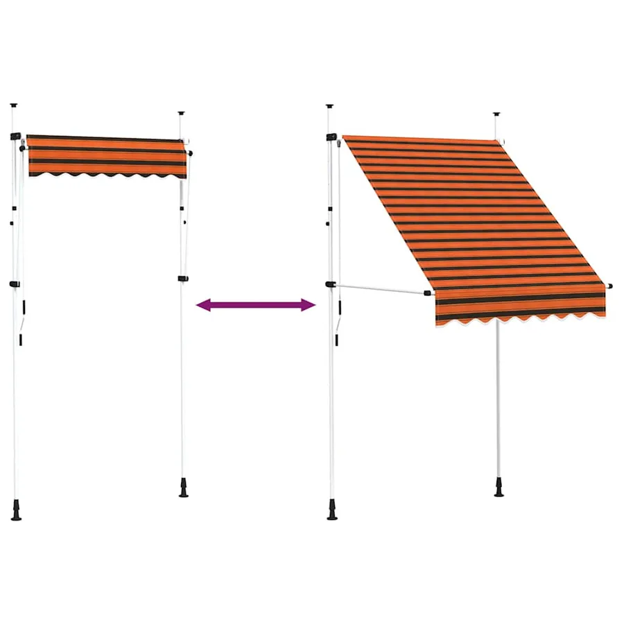 Auvent manuel rétractable 150 cm Orange et marron - 9