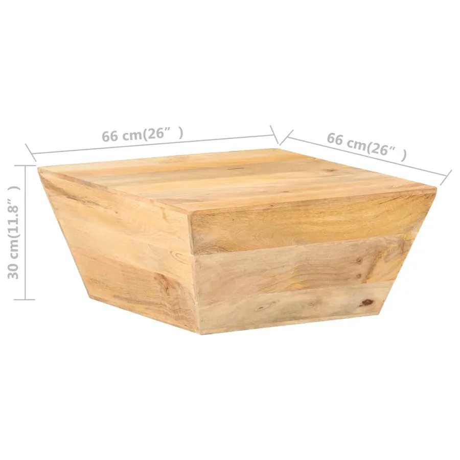 Table basse en forme de V 66x66x30 cm Bois de manguier massif - 6