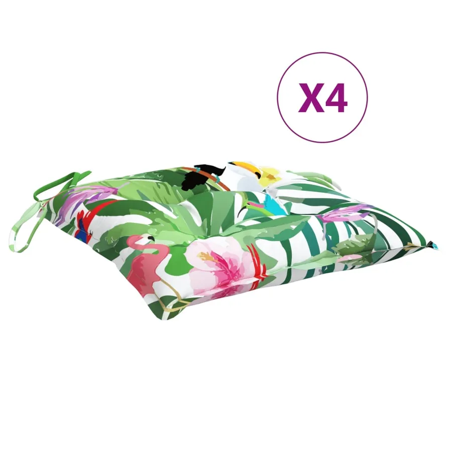 Coussins de chaise lot de 4 multicolore 40x40x7 cm tissu - 2