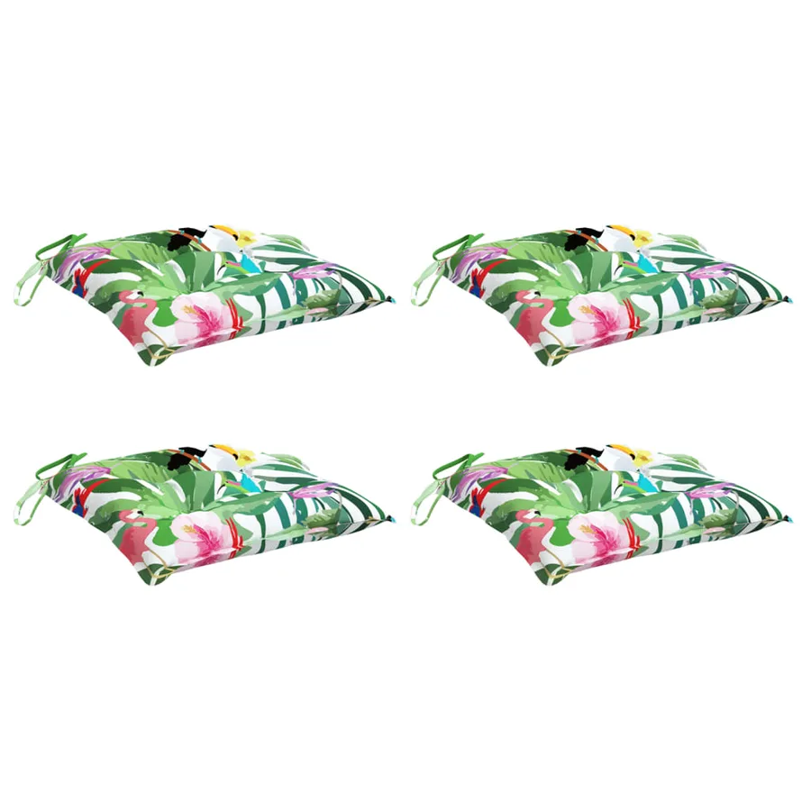 Coussins de chaise lot de 4 multicolore 40x40x7 cm tissu - 3