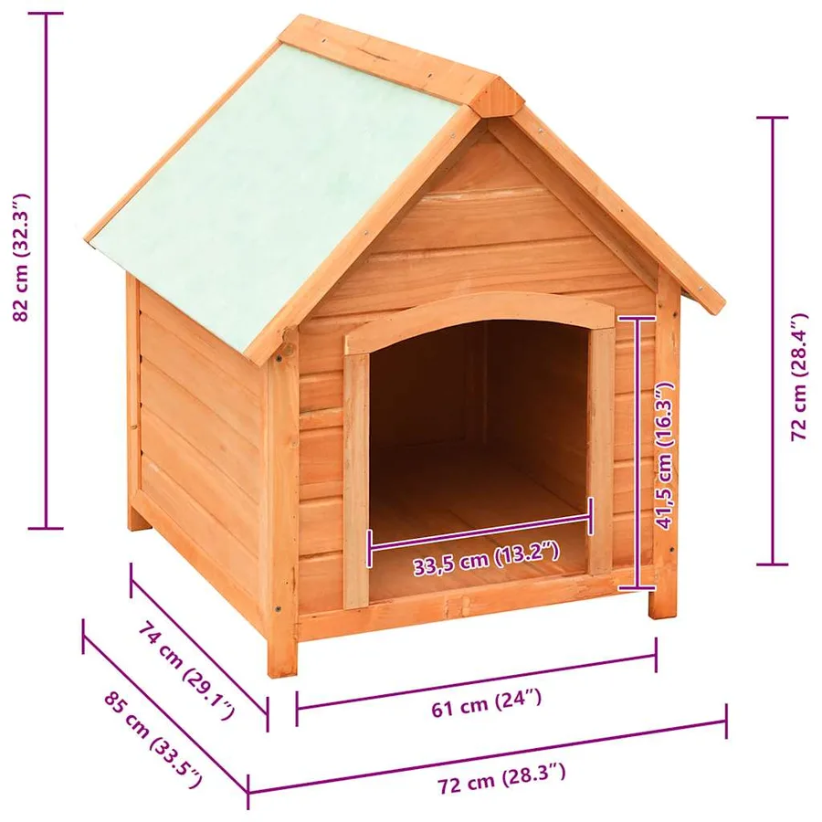 Niche pour chiens Bois de pin et de sapin massif 72x85x82 cm - 8